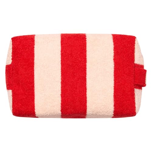 Manucurist trousse éponge rayée rose rouge coton