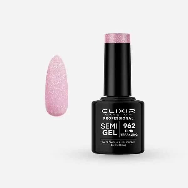 Élixir Semi Gel 962 Vernis Semi-Permanent Pink Sparkling 8ml rose