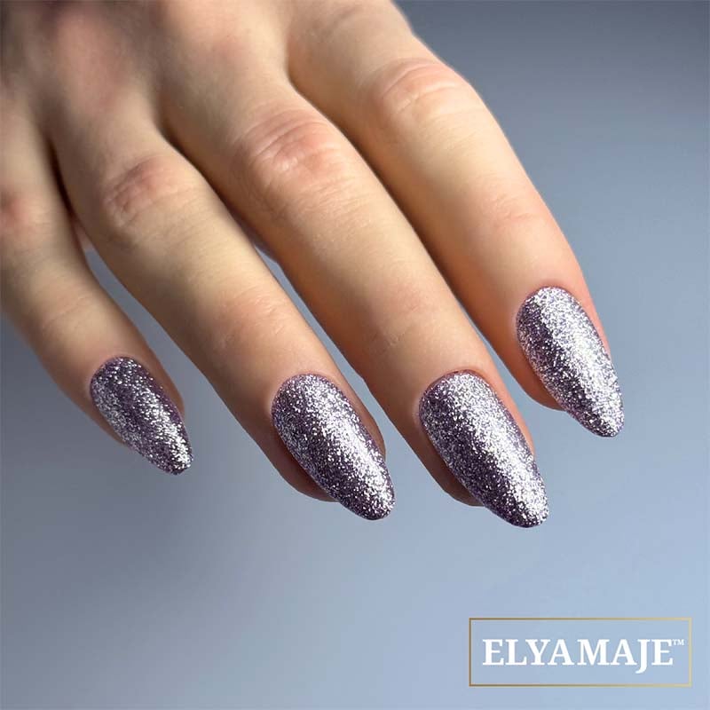 Elyamaje N°172 Purple Gold vernis semi-permanent pailleté