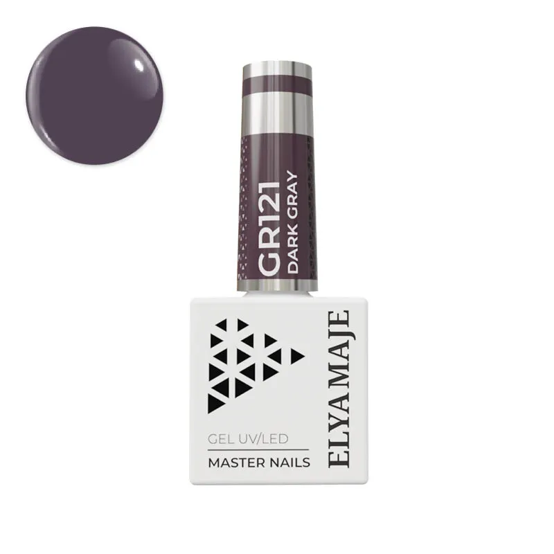 Elyamaje N° 121 vernis semi-permanent gris foncé Dark Gray