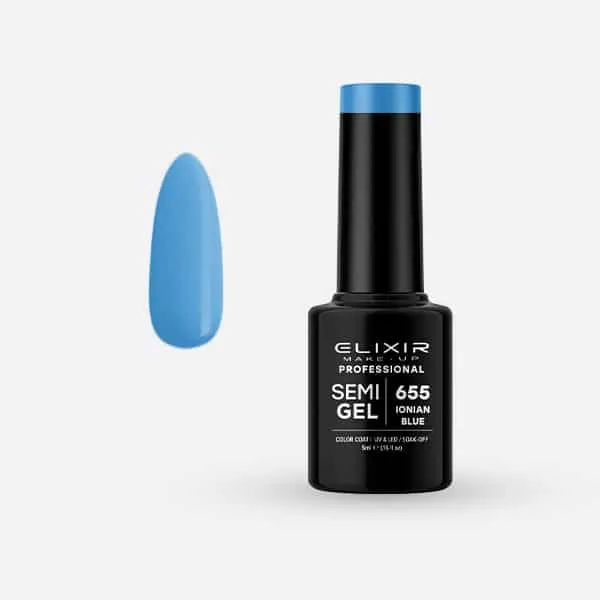 Élixir Semi Gel #655 vernis semi-permanent Ionian Blue 5ml bleu