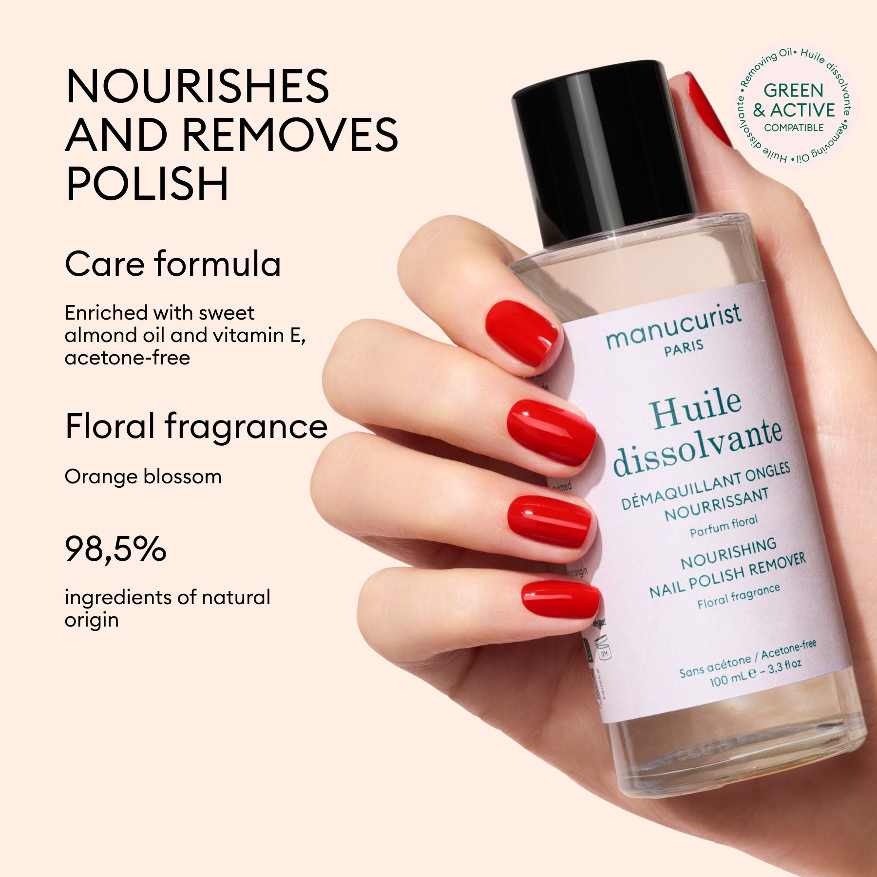 Manucurist Green Huile Dissolvante dissolvant 100 ml sans acétone