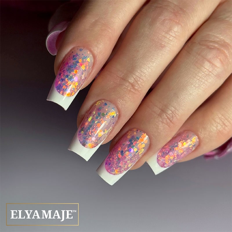 Elyamaje Paillette Creamy Gel construction Crystal Pink n°05 pailleté
