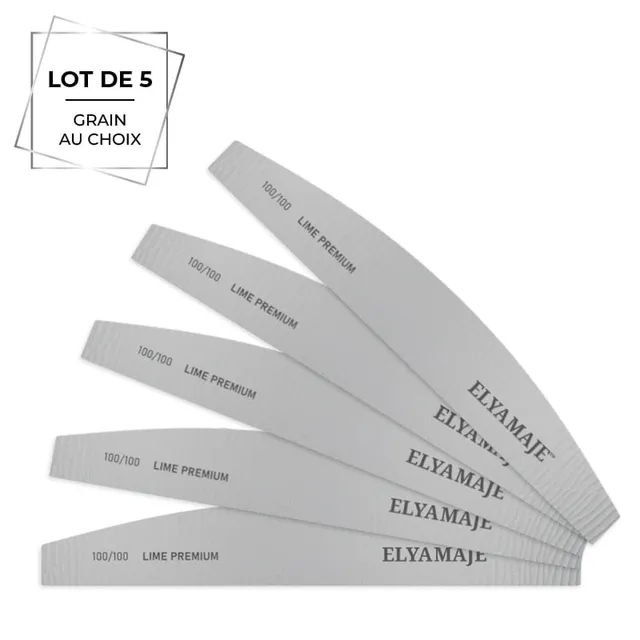 Elyamaje Lime demi-lune lime à ongles lot de 5