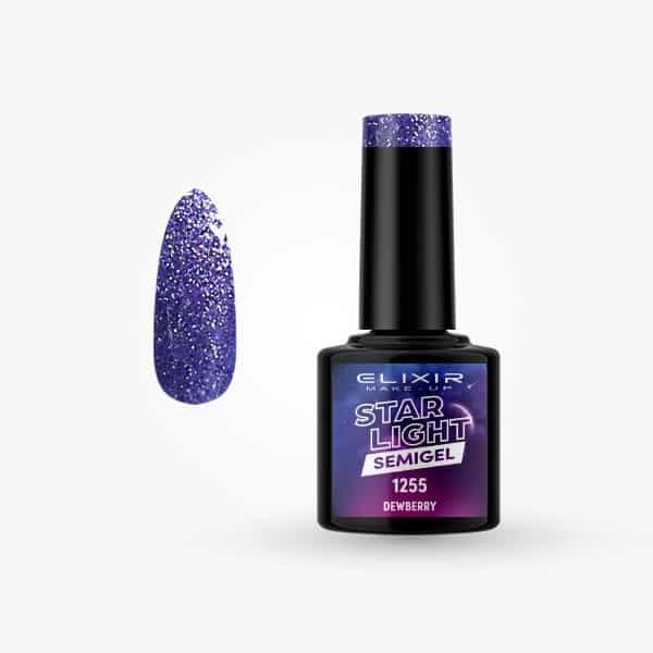 Élixir Star Light #1255 Dewberry vernis semi-permanent 8 ml pailleté
