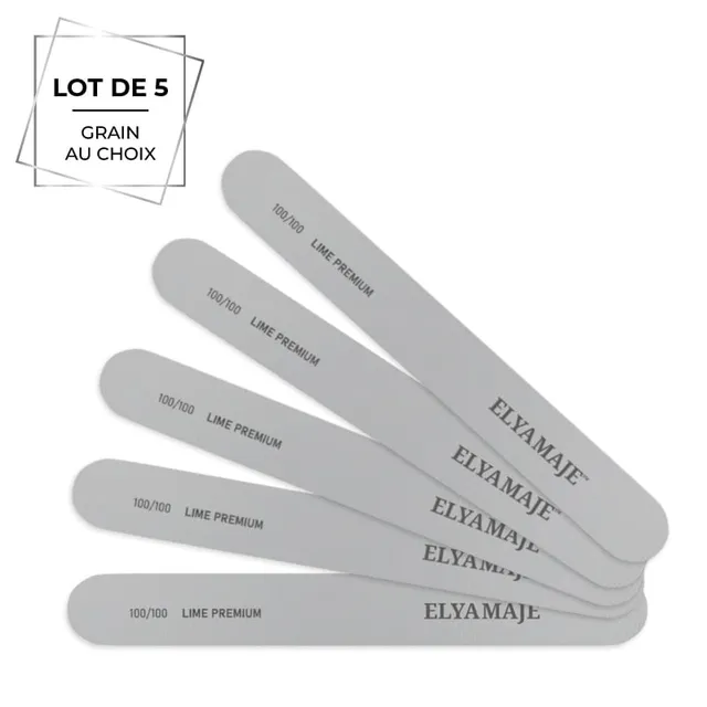 Elyamaje Lime Droite Lime à Ongles x5 Façonnage Gel