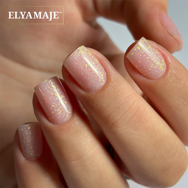 Elyamaje Easy Base Glitter Light Pink base pailletee rose