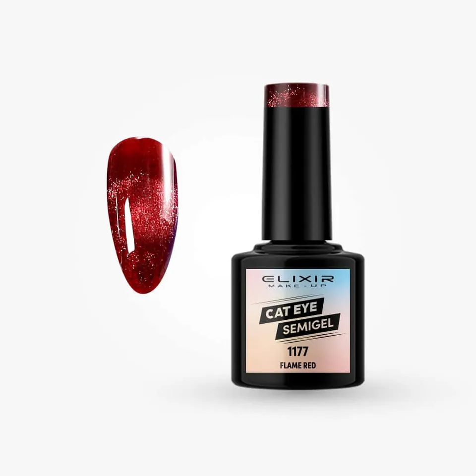 Élixir Cat Eye #1177 Flame Red vernis semi-permanent 8ml aimant