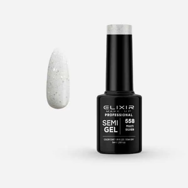 Élixir Semi Gel #558 Vernis Semi-Permanent 5ml Argent Brillant