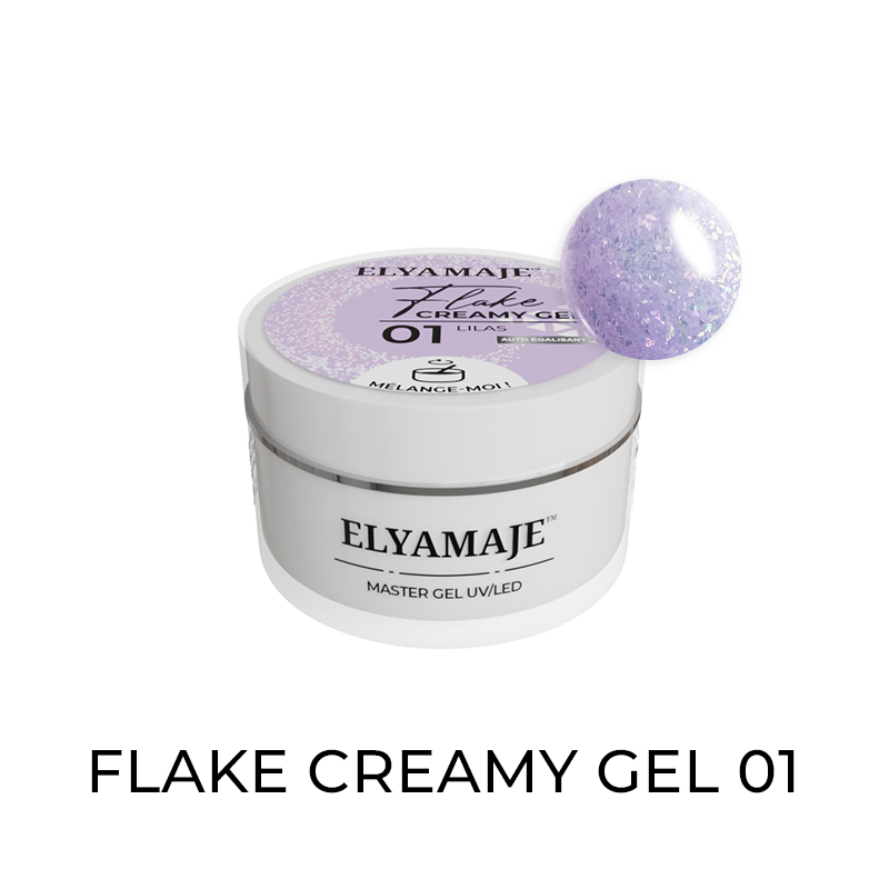 Elyamaje Flake Creamy Gel n°01 lilas gel UV LED