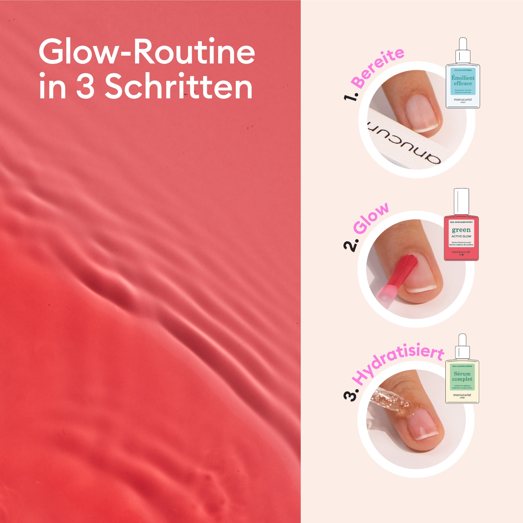 Manucurist Active Glow Raspberry set manucure glow rosé