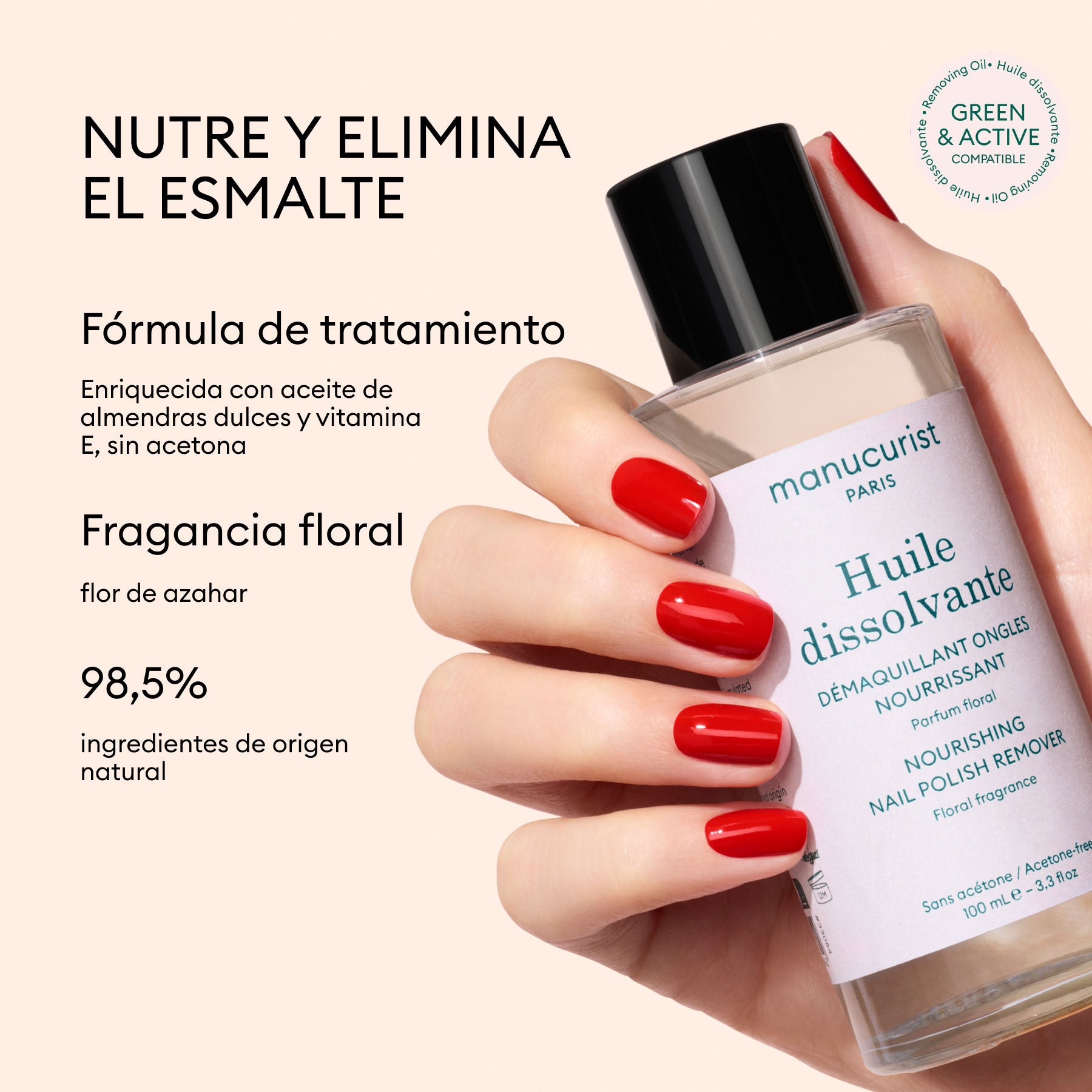 Manucurist Green Huile Dissolvante dissolvant 100 ml sans acétone