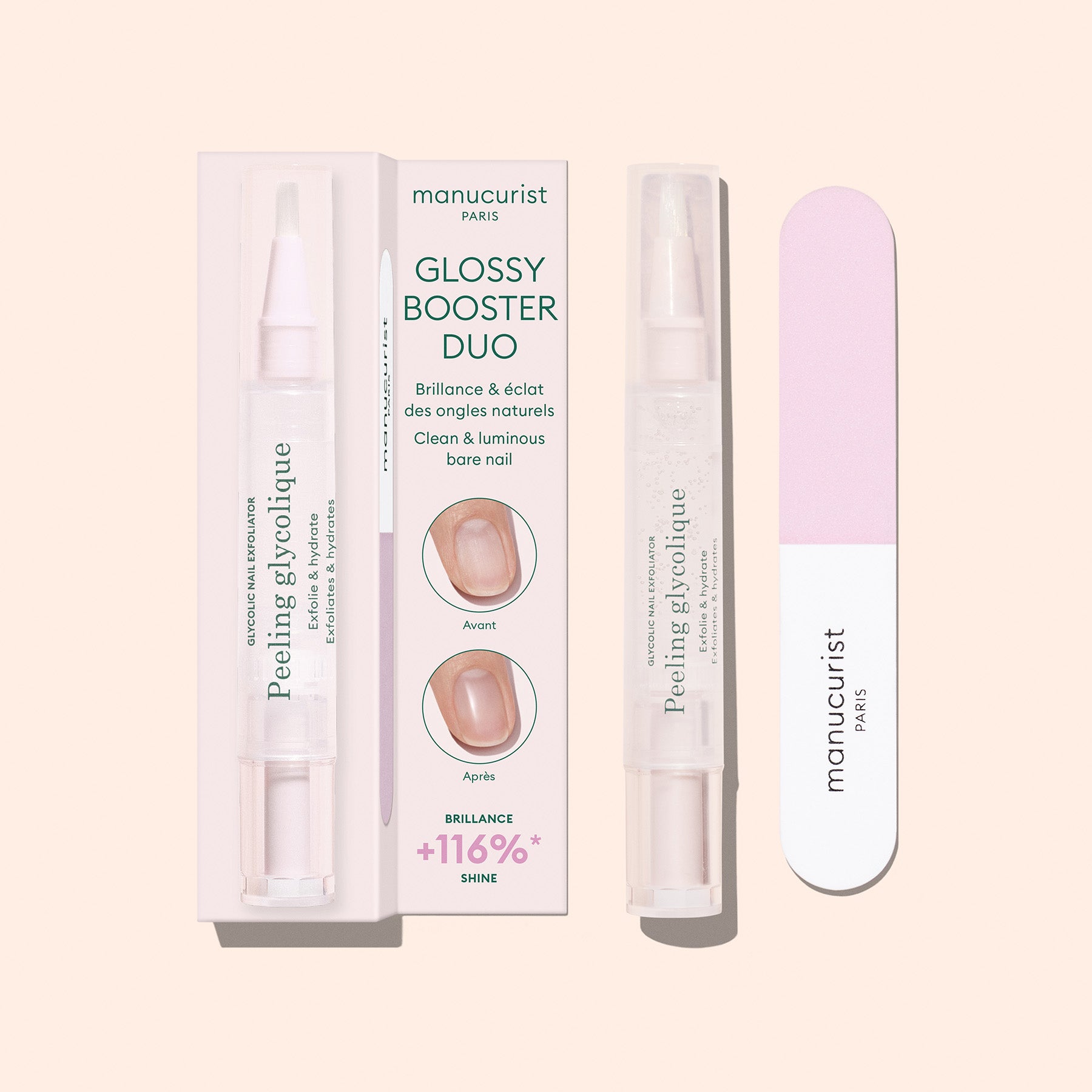 Manucurist Glossy Booster Duo soin ongles éclat