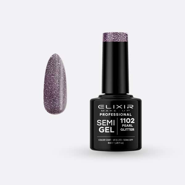 Élixir Semi Gel vernis semi-permanent N°1102 perle pailleté 8ml