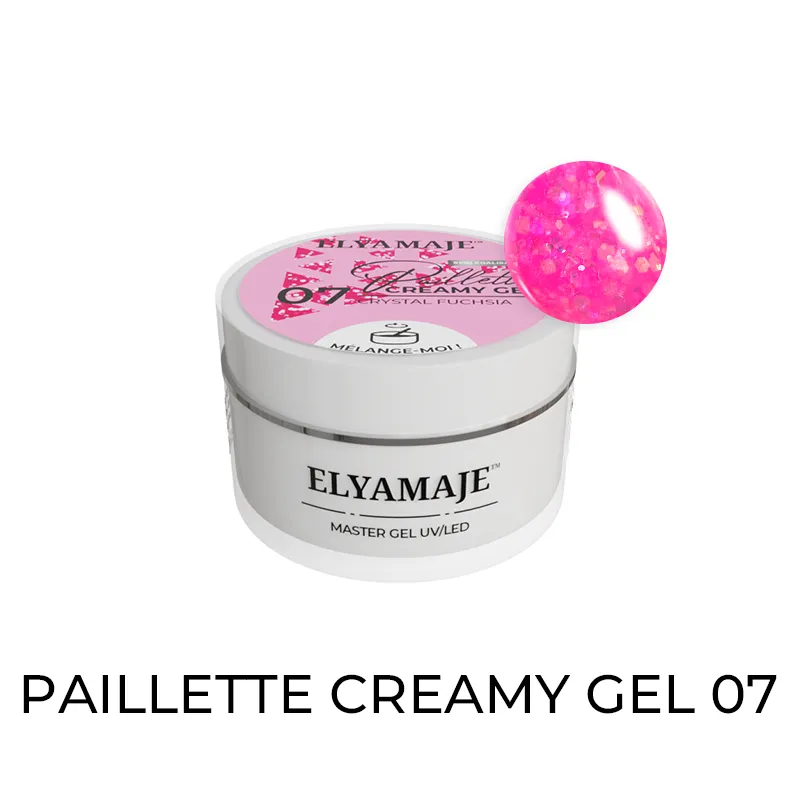 Elyamaje Creamy Gel Crystal Fuchsia n°07 gel pailleté