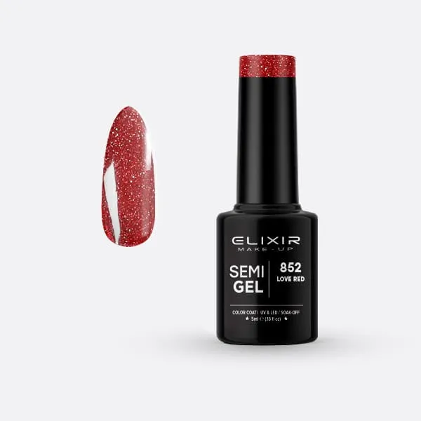 Élixir Semi Gel #852 Love Red vernis semi-permanent 5ml rouge