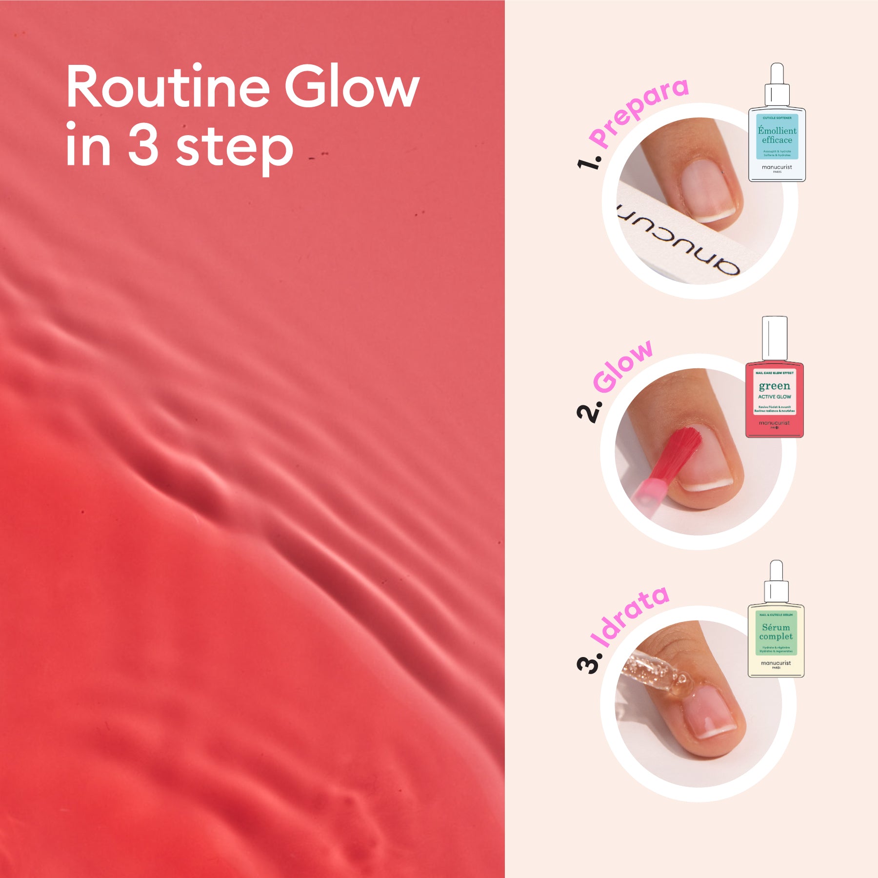 Manucurist Active Glow Raspberry set manucure glow rosé