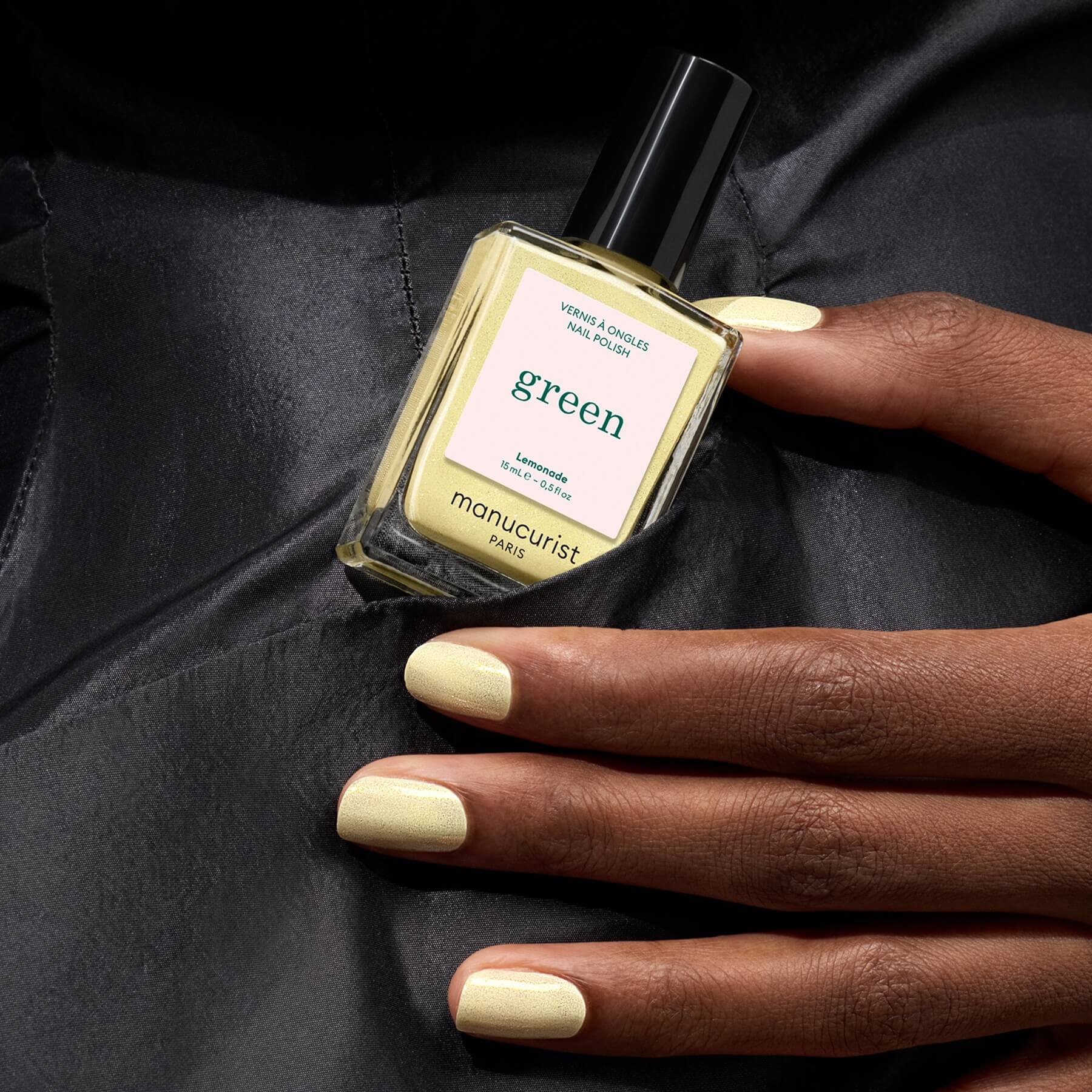 Manucurist Green Lemonade vernis à ongles jaune pailleté