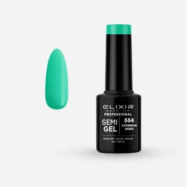 Élixir Semi Gel #554 vernis semi-permanent vert caraïbe 5 ml tenue