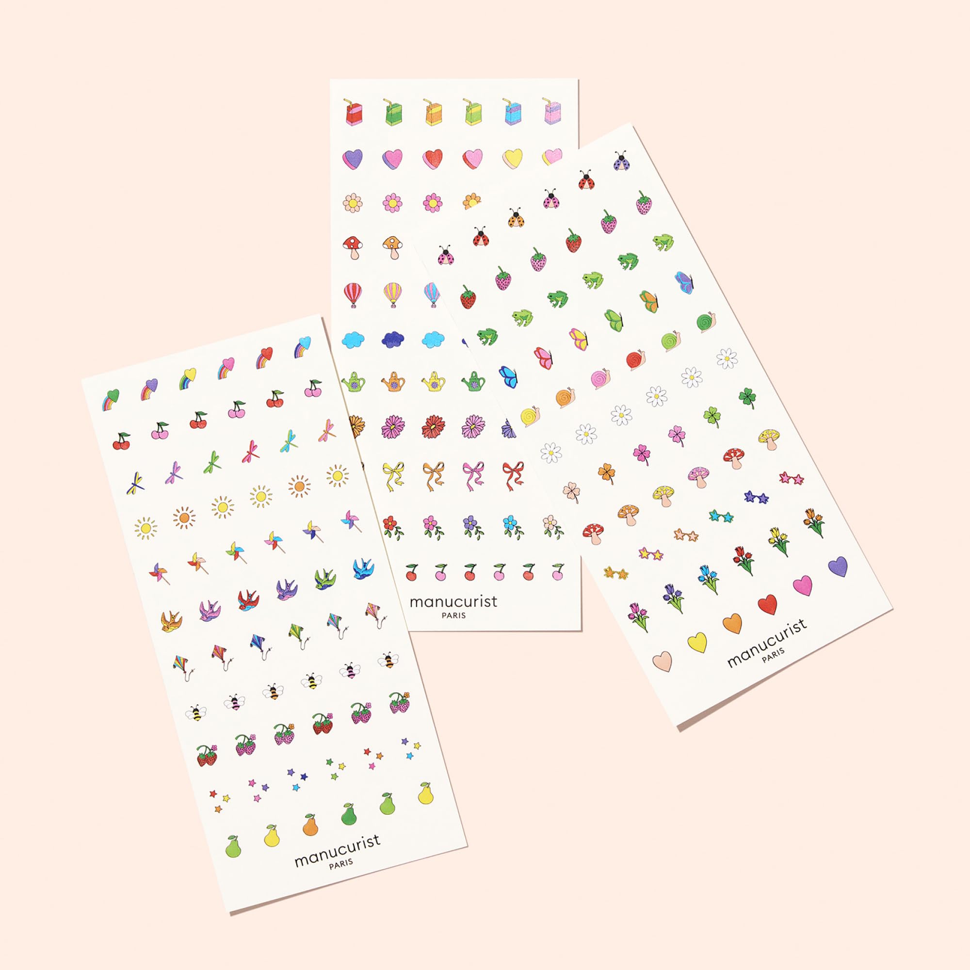 Manucurist Nail Art Été stickers ongles 3 feuilles colorés