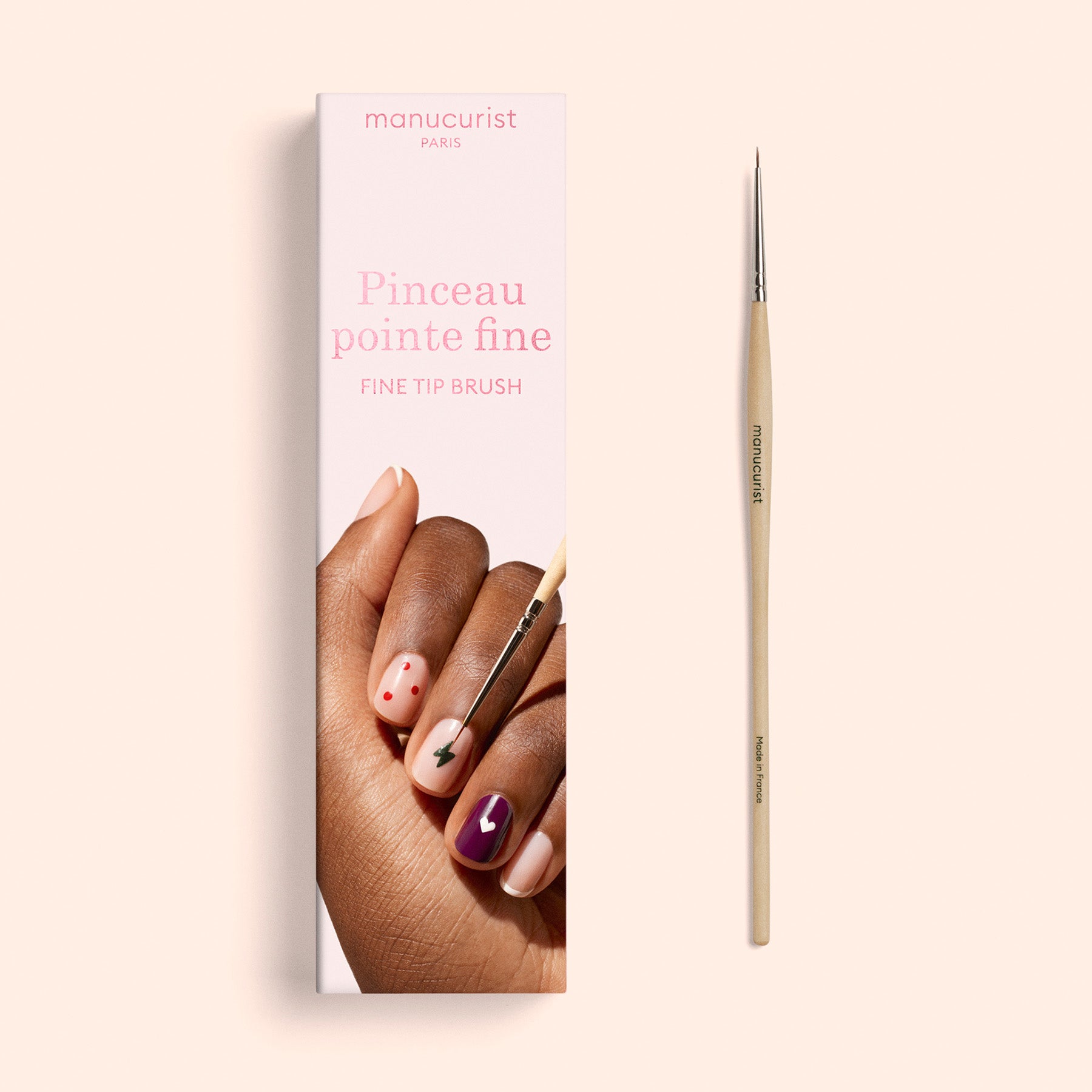 Manucurist Pinceau Pointe Fine nail art poils vegan manche bois