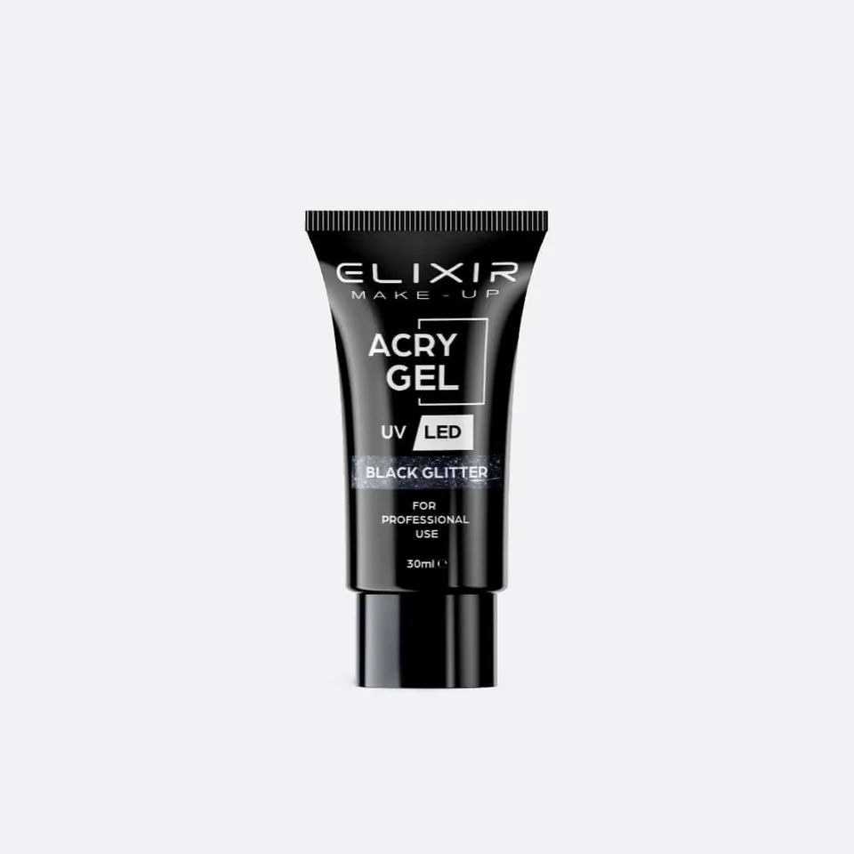 Élixir AcryGel #715 Black Glitter acrygel ongles 30g pailleté
