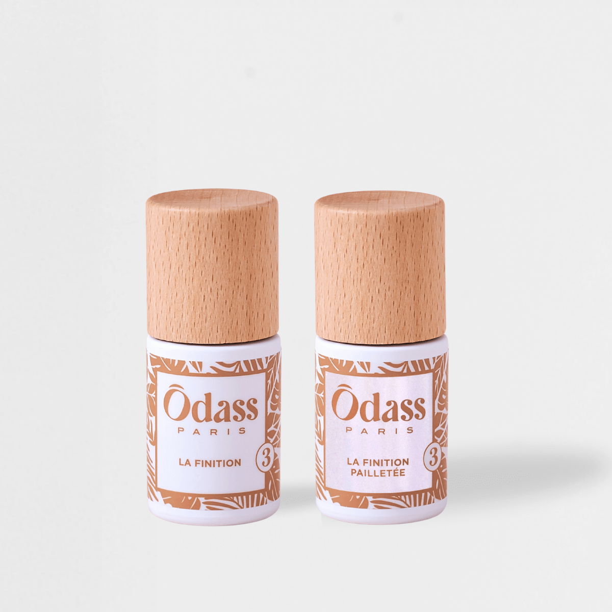 Ôdass Paris Duo Finition vernis semi-permanent transparent rosé 2x10ml