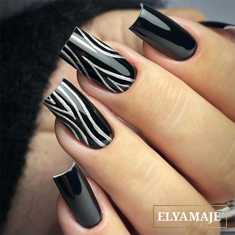 Elyamaje 3D Silver n°6 gel nail art sans résidu